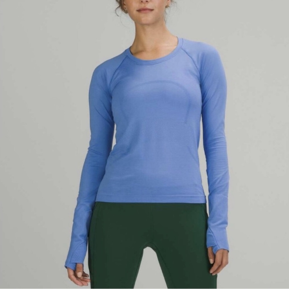 Lululemon Blue Nile Swiftly Tech Long Sleeve 2.0 Race Length Shirt Size 6